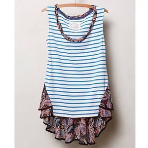 Anthropologie peplum ruffle top